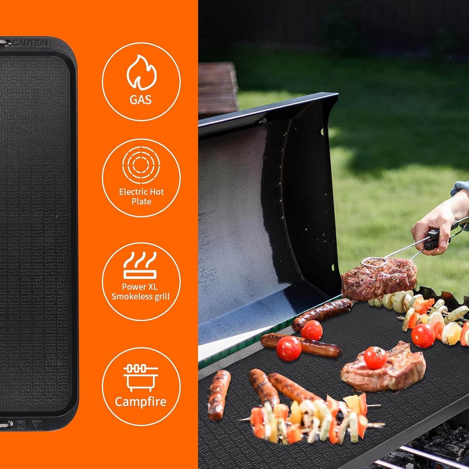 Flat Top Non-Stick Griddle Grill Pan, 14.96″ x 8.66″ – Dishwasher Safe Elegance