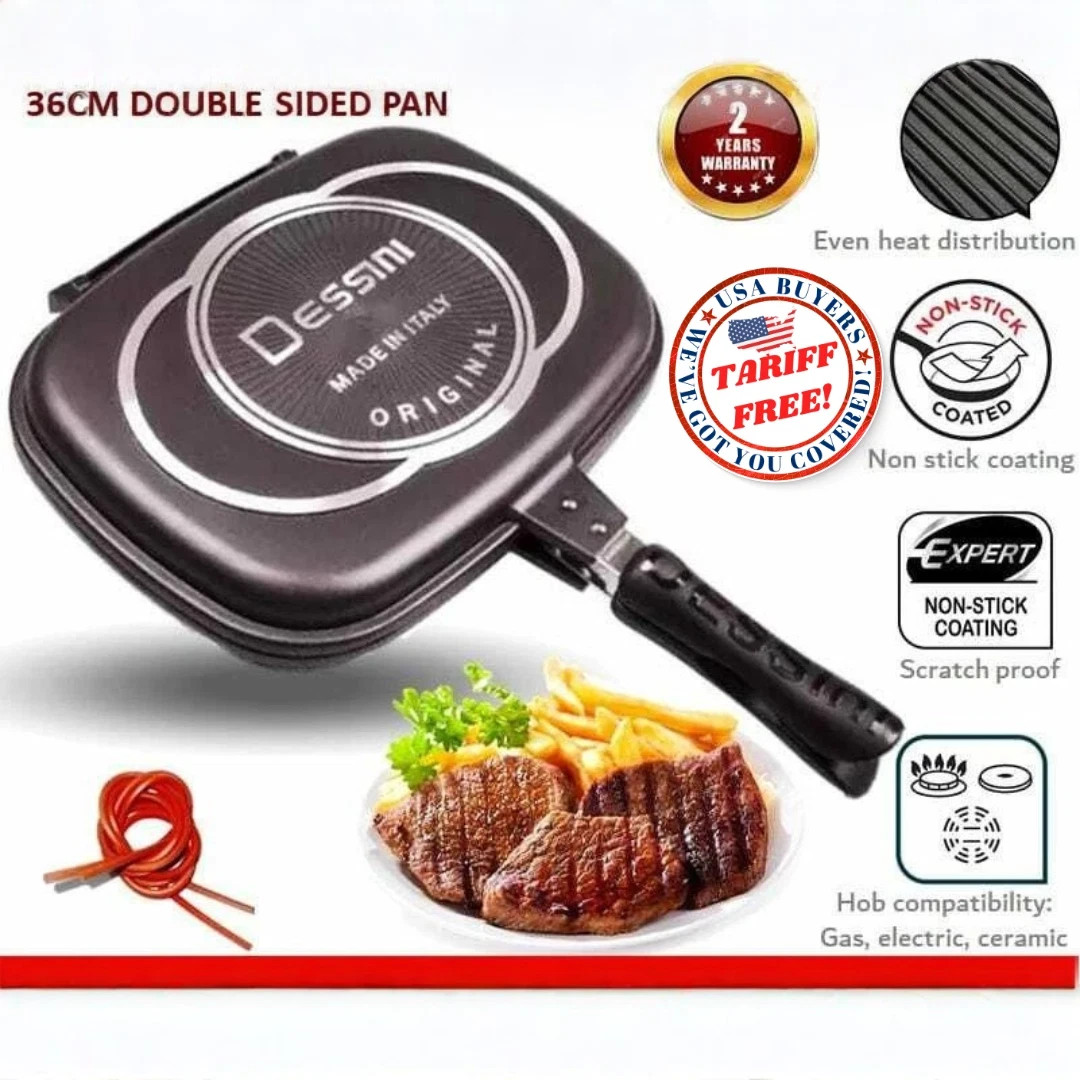 DESSINI Double Side Pressure Grill Frying Pan Scratch-Proof Die Casting 36cm