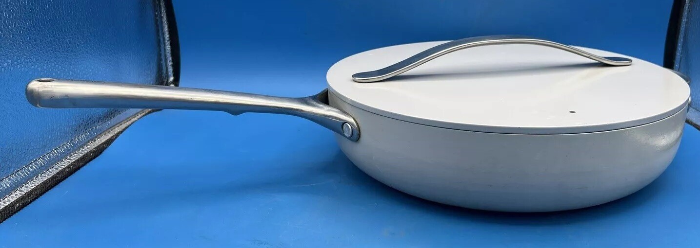 CARAWAY HOME Saute Pans Ceramic Nonstick Round Individual W/Lid Quality Gray 12”