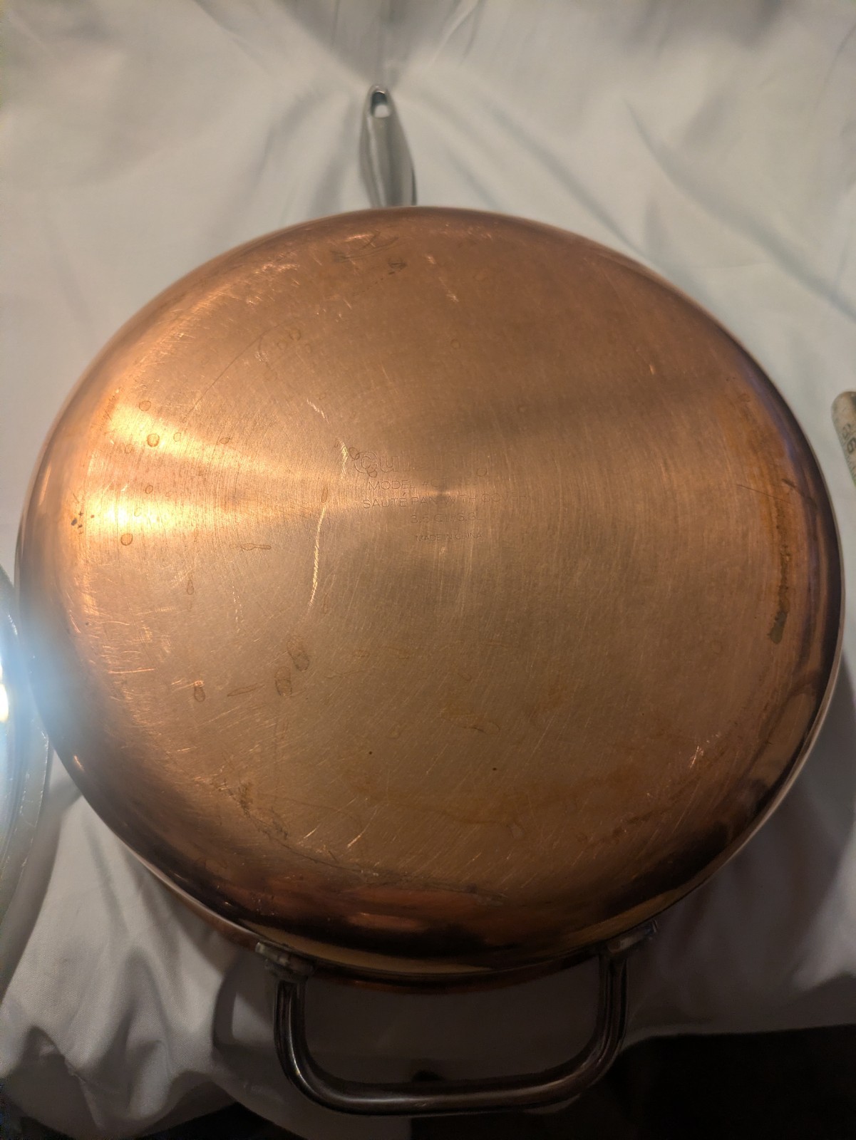 CUISINART COPPER BOTTOM SAUTE SKILLET PAN & LID COVER CTP333-24HT