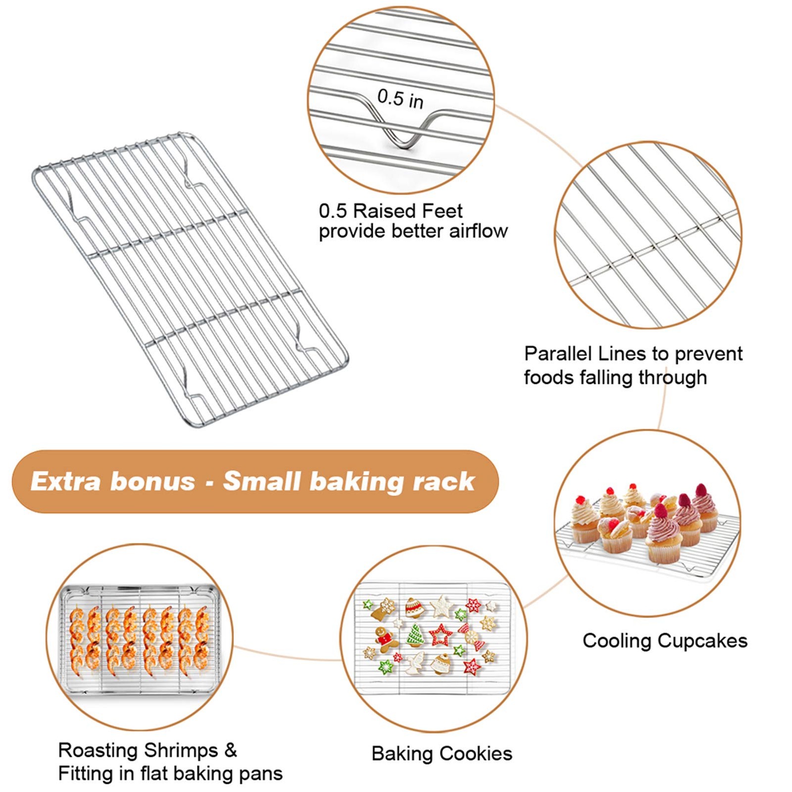 TeamFar Roasting Pan with Rack, 14 Inch Stainless Steel Turkey Roaster Lasagna P
