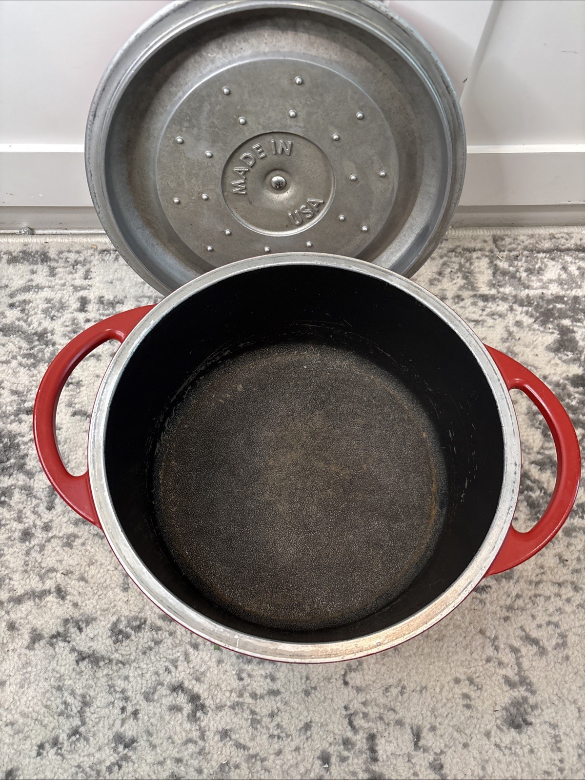 Nordic Ware Dutch Oven Braiser Pan POT Enameled Cast Aluminum Red Made in USA