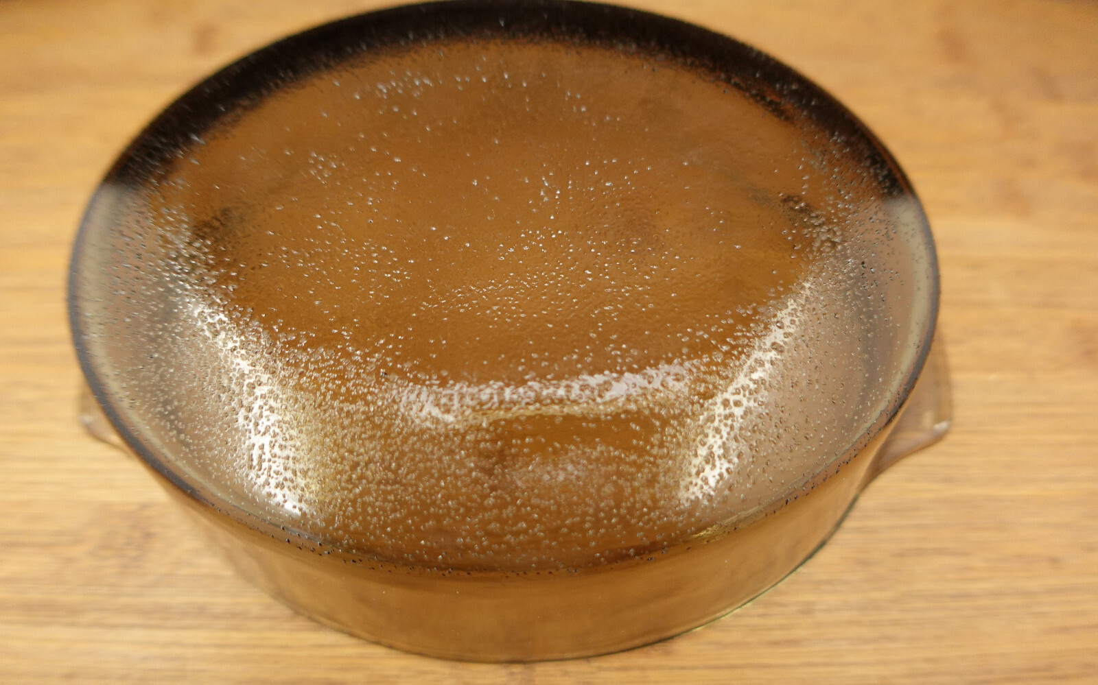 Glasbake Jeanette Oval Casserole Dish Smoked Amber Daisy Print