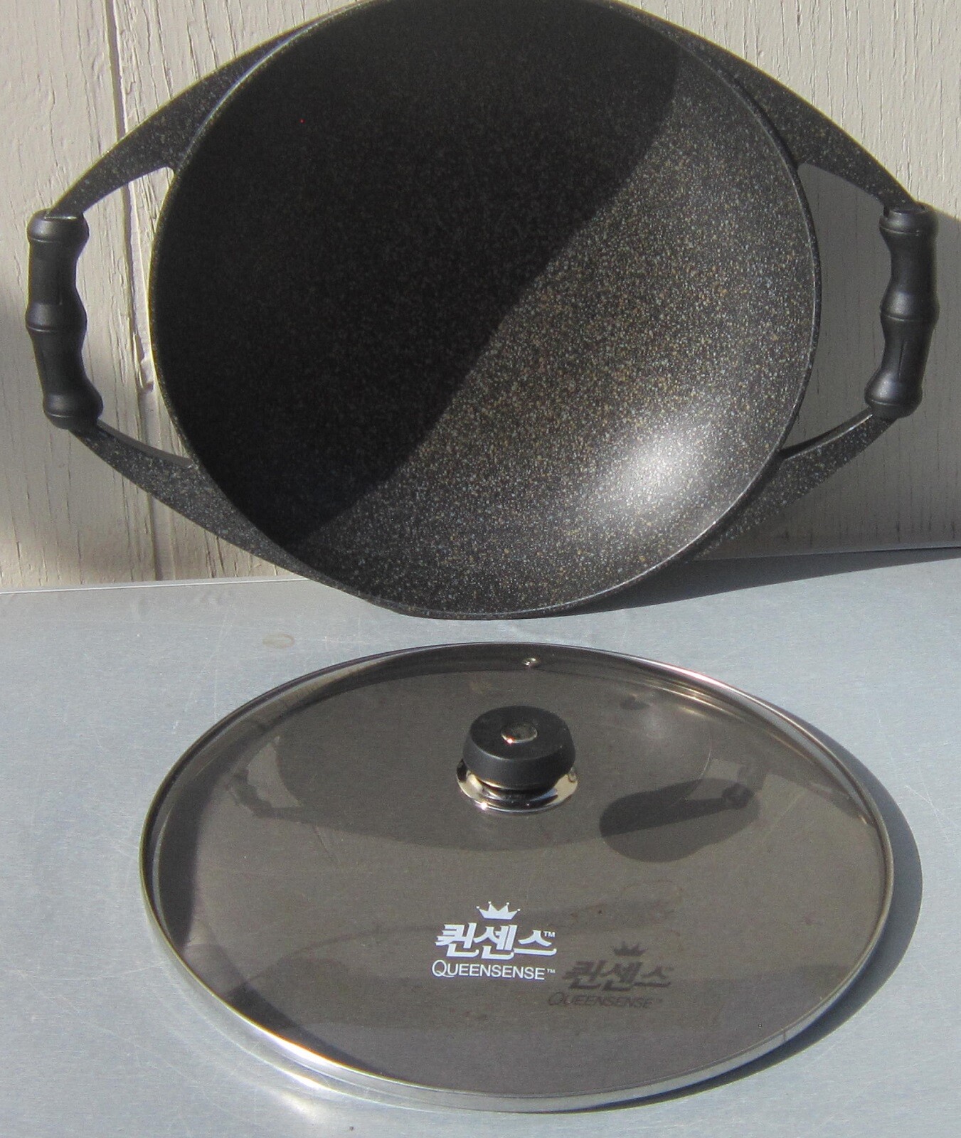 QUEENSENSE Titanium Reinforced 36cm FRYING WOK Cooking Pan Ceramic Die Casting