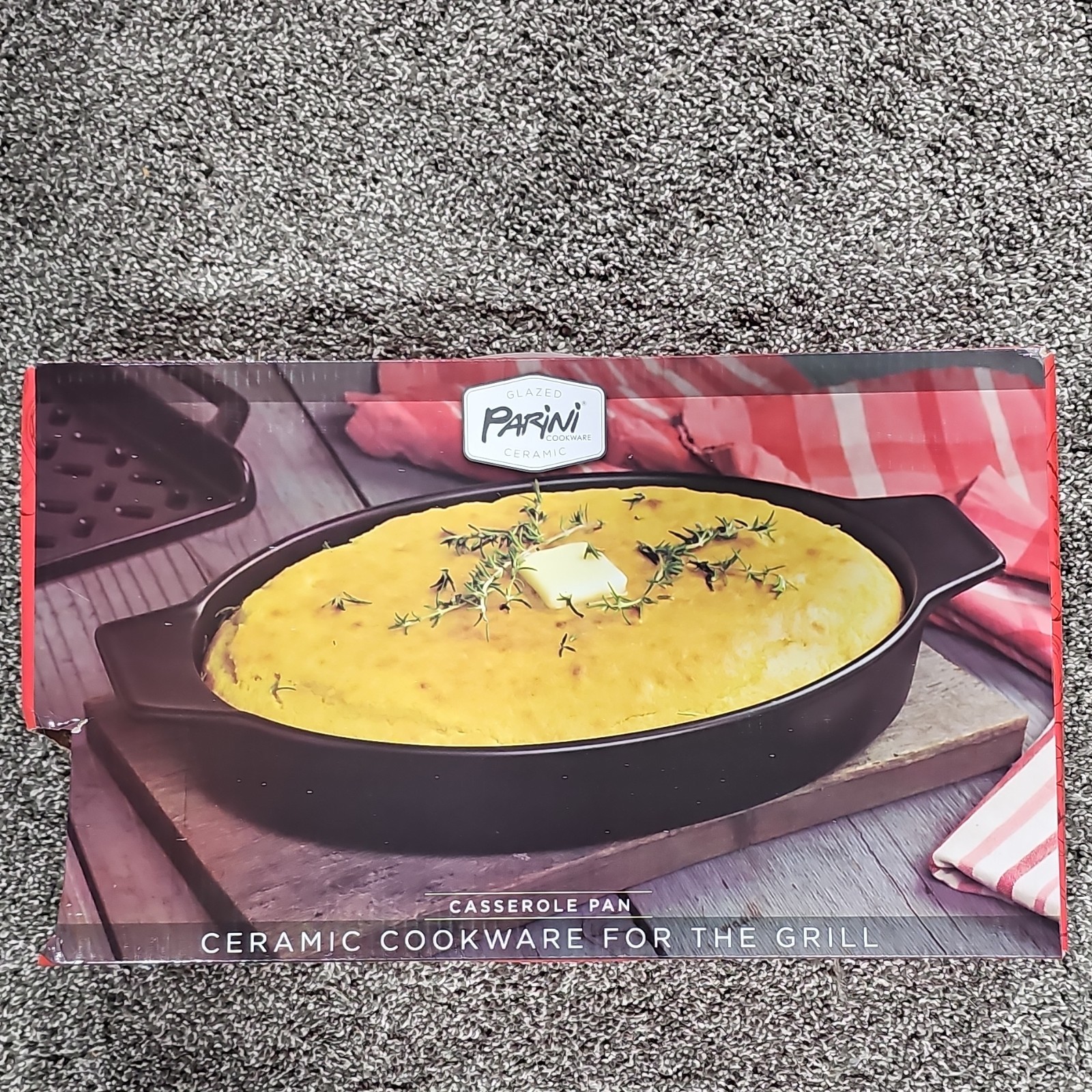 PARINI Ceramic Non-Stick Oval Casserole Pan Black Dishwasher Microwave Oven Safe