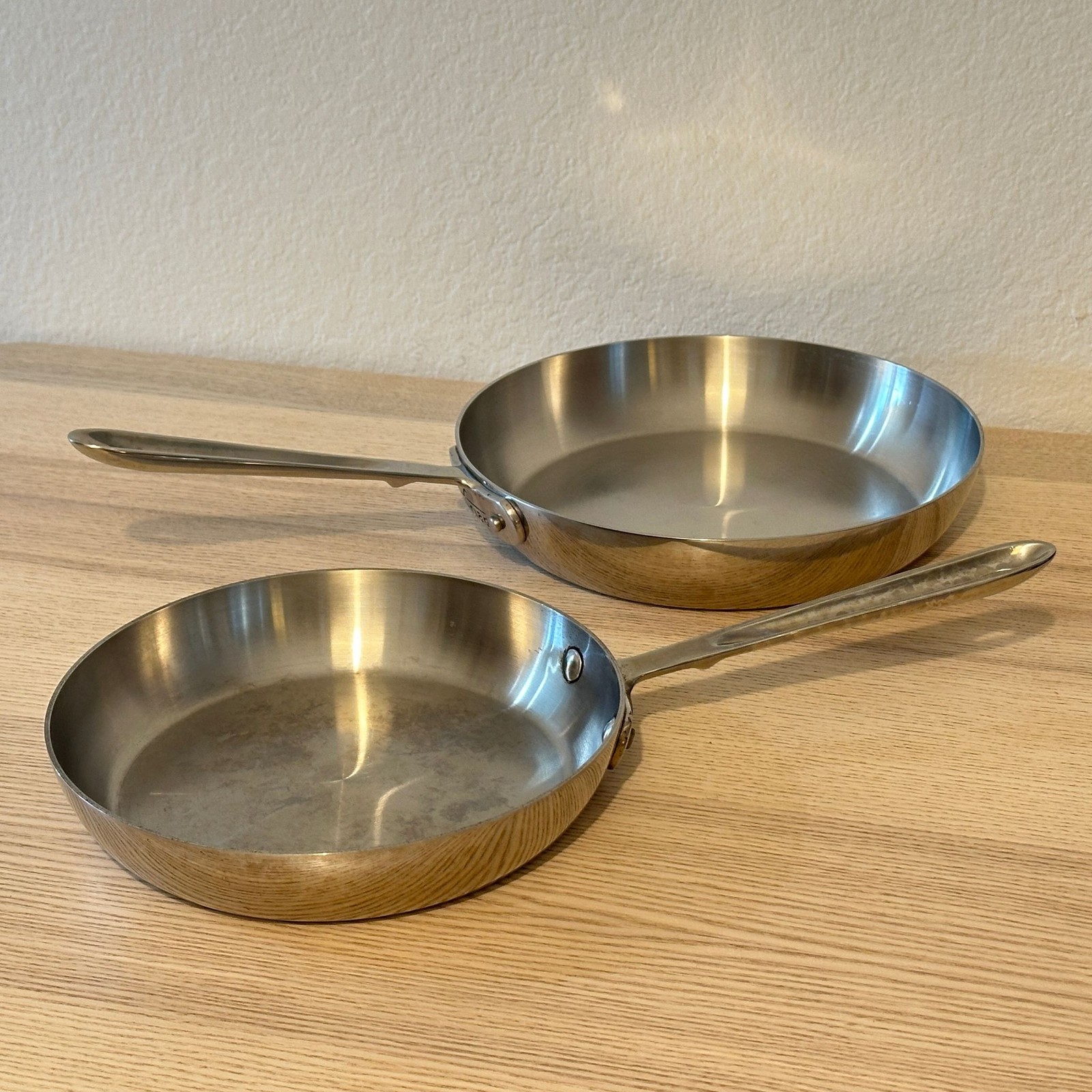 Set of 2 All-Clad d5 Stainless French Skillets 11in & 9in Frying Pan Made in USA