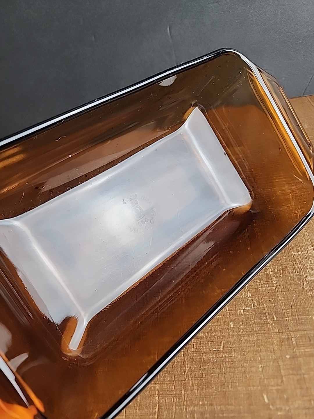 Anchor Hocking Amber Glass Baking Pan Dish Loaf Pan #442 1.5 PT.