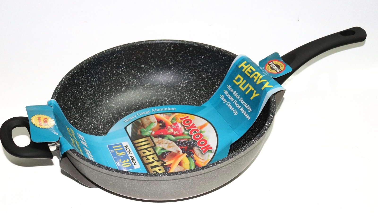 Joycook Marble Coated Heavy Gauge Aluminum Nonstick Wok pan, 12-inch