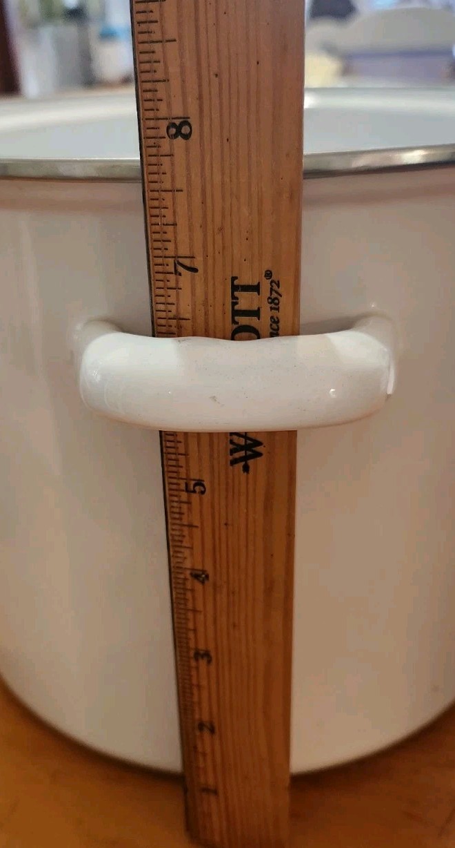 White Enamelware Silver Trim Stock Pot with Handles 6 Qt 12 X8 Farmhouse