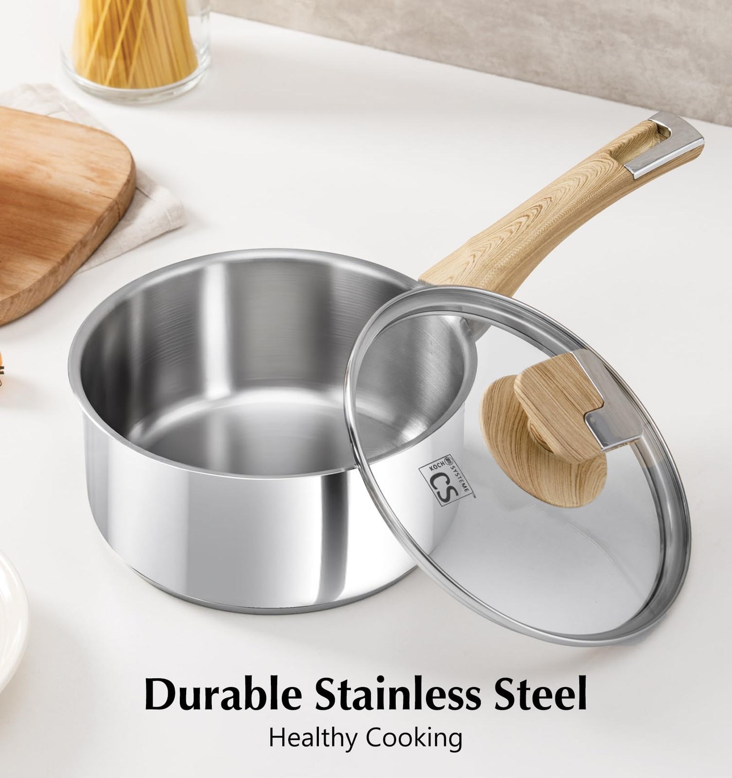 Stainless Steel Saucepan Set, 6 Piece 18/10 Stainless Steel Pots with Lids 1Q…
