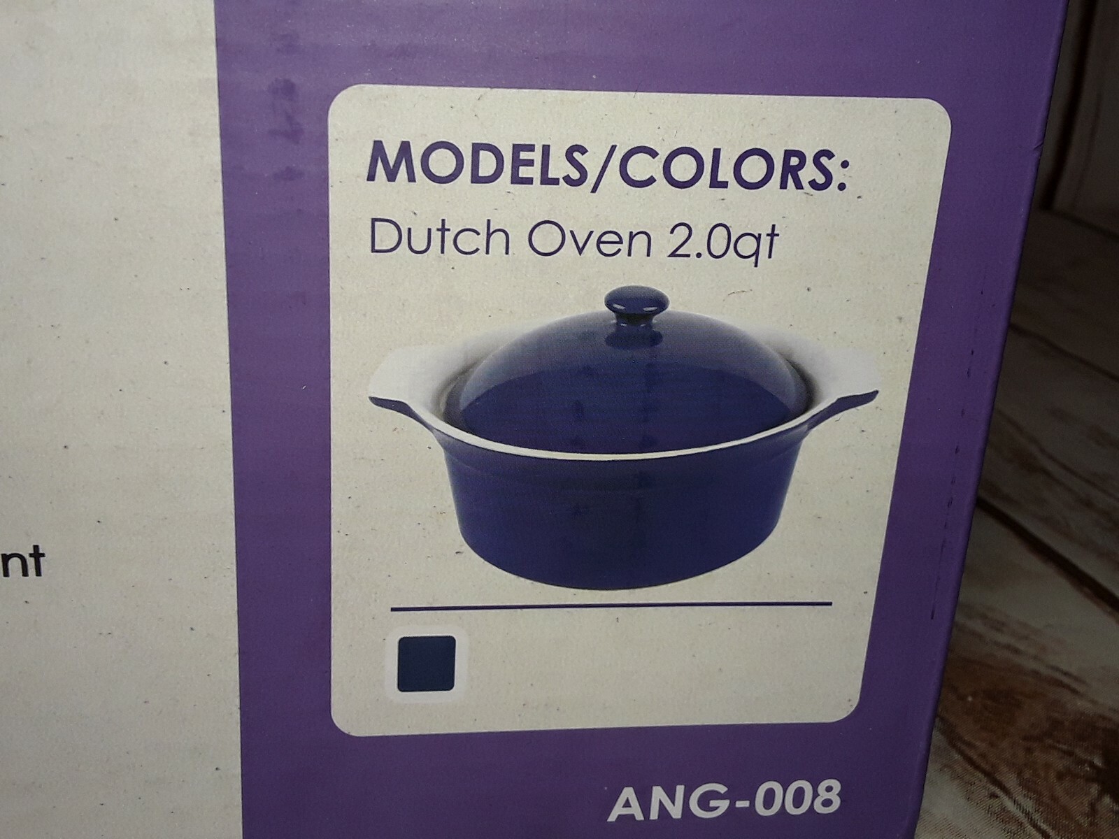 2 Quart Baking Dish Aroma Housewares Dutch Oven to Table Stoneware BLUE