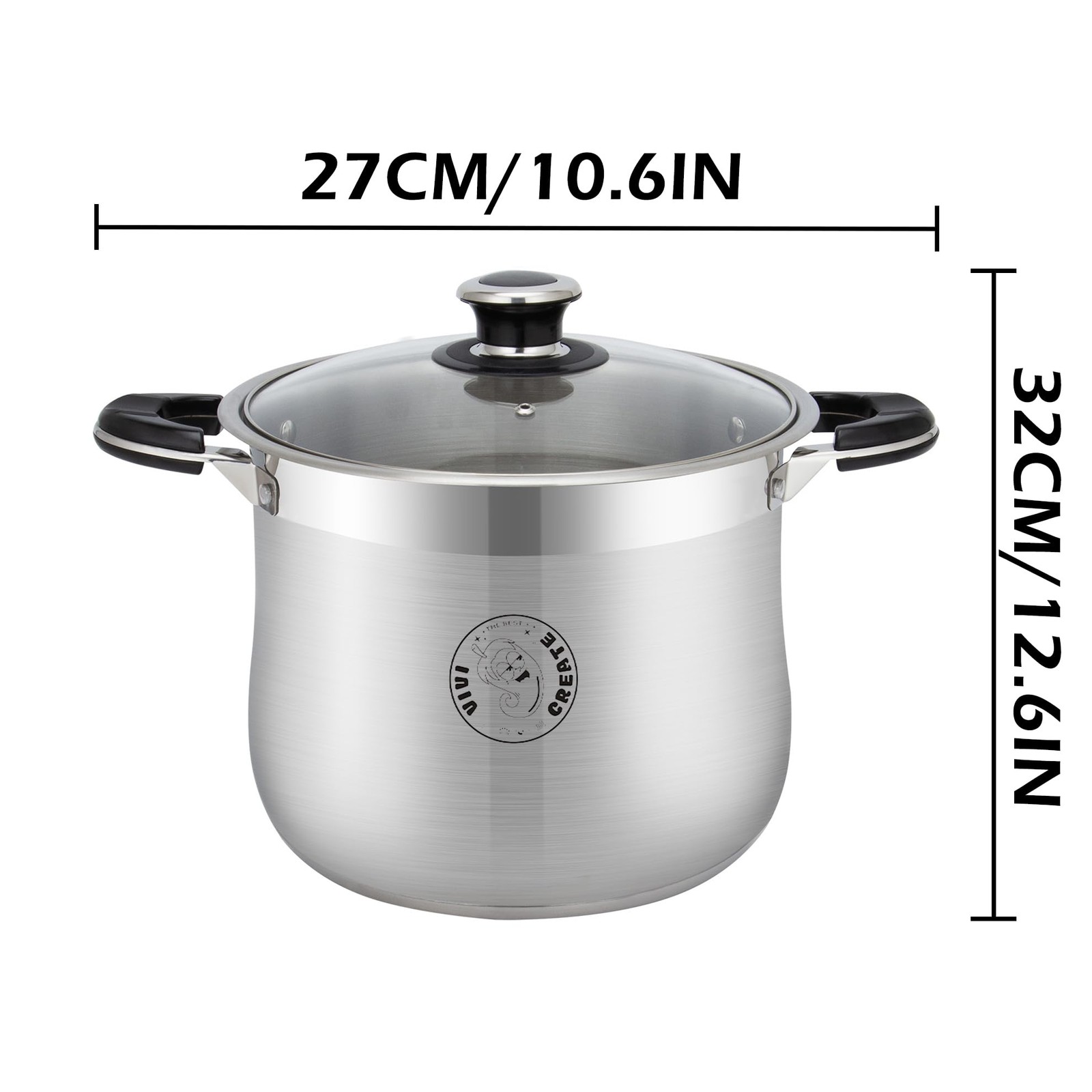 Stainless Steel Stock Pot with Lid Large Soup Seafood Boil Cooking Pot 22.5 QT