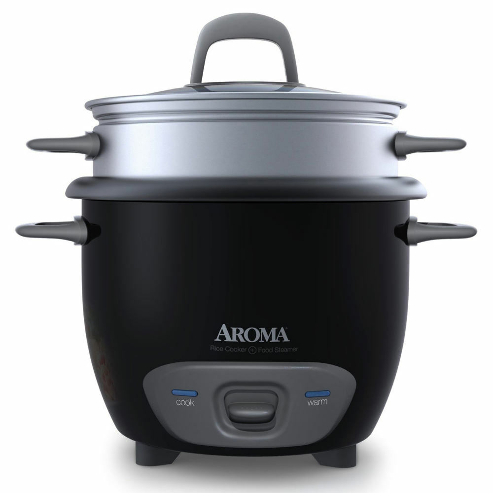 Aroma 6-Cup (Cooked) Pot-Style Rice Cooker and Food Steamer