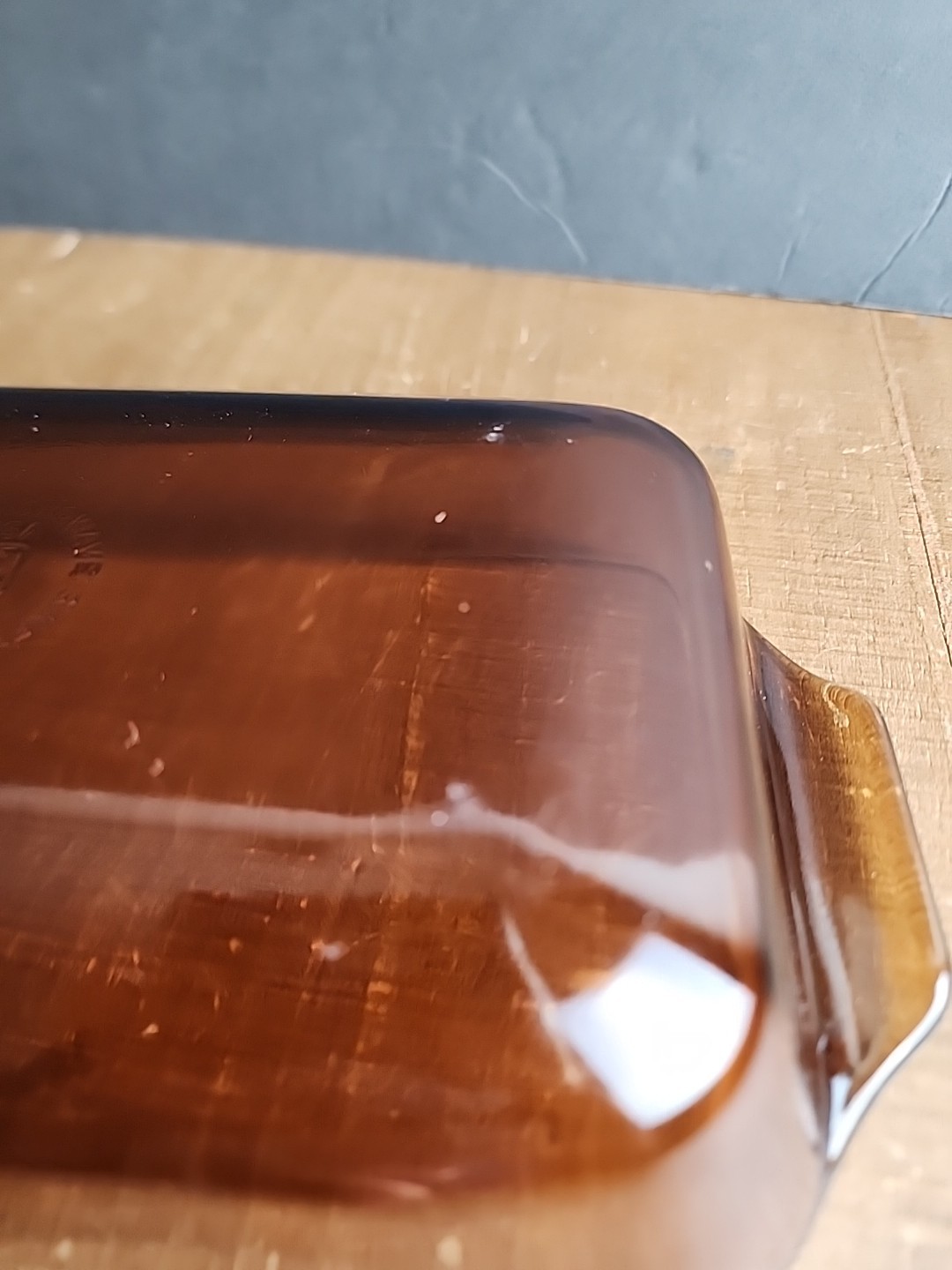 Anchor Hocking Amber Glass Baking Pan Dish Loaf Pan #442 1.5 PT.