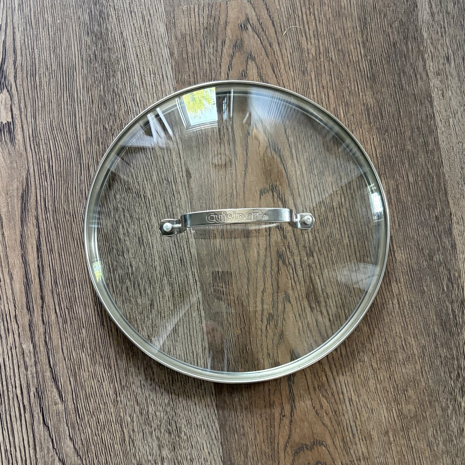Cuisinart Glass Lid 10” Outer, Inner Is 9.25” Stainless Rim Replacement Cover