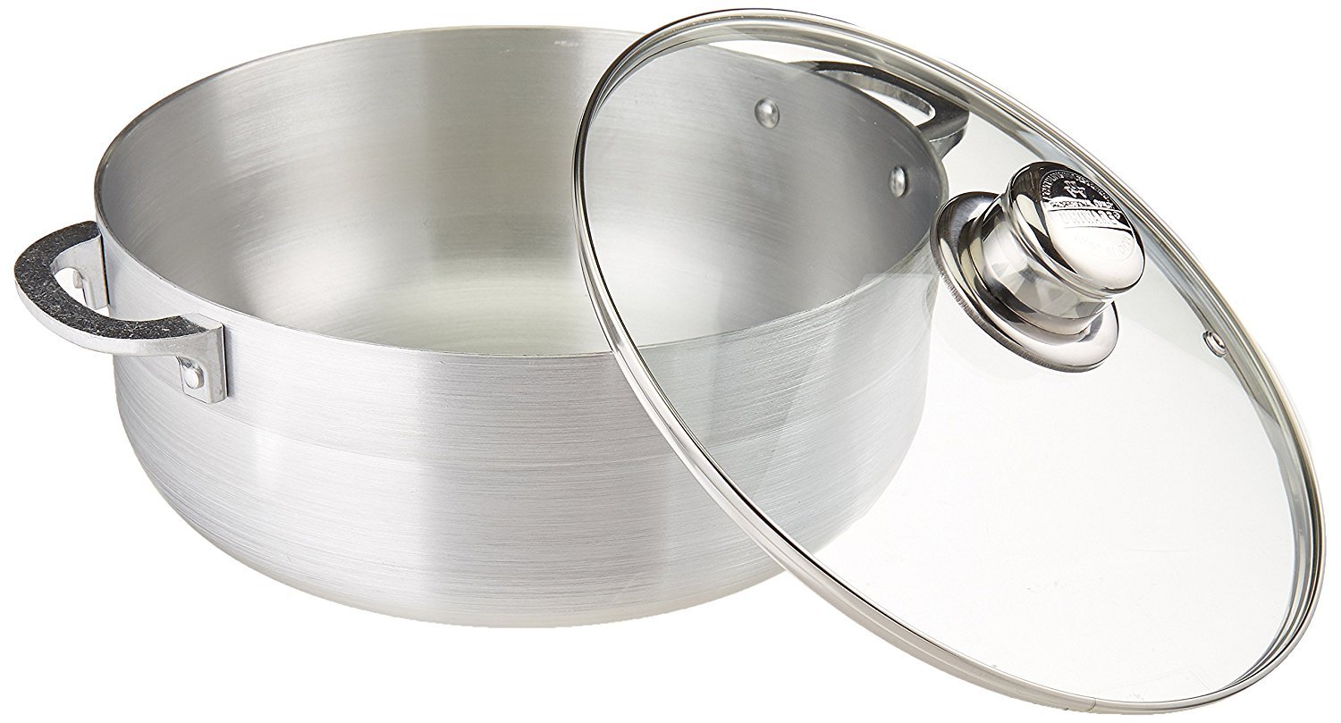 Aluminum Caldera Sauce Pan With Glass Lid, Silver, 2/4/5.6 Quart