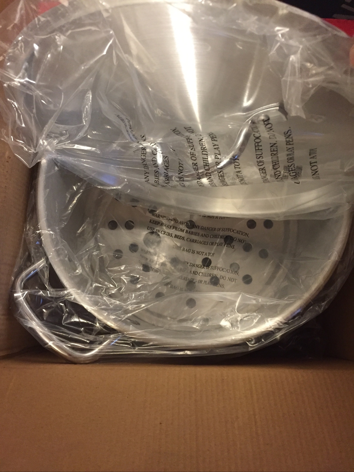 Parini Cookware – 16 + 12 Quart Aluminum Stock Pot with Lid and Steamer Rack Lot