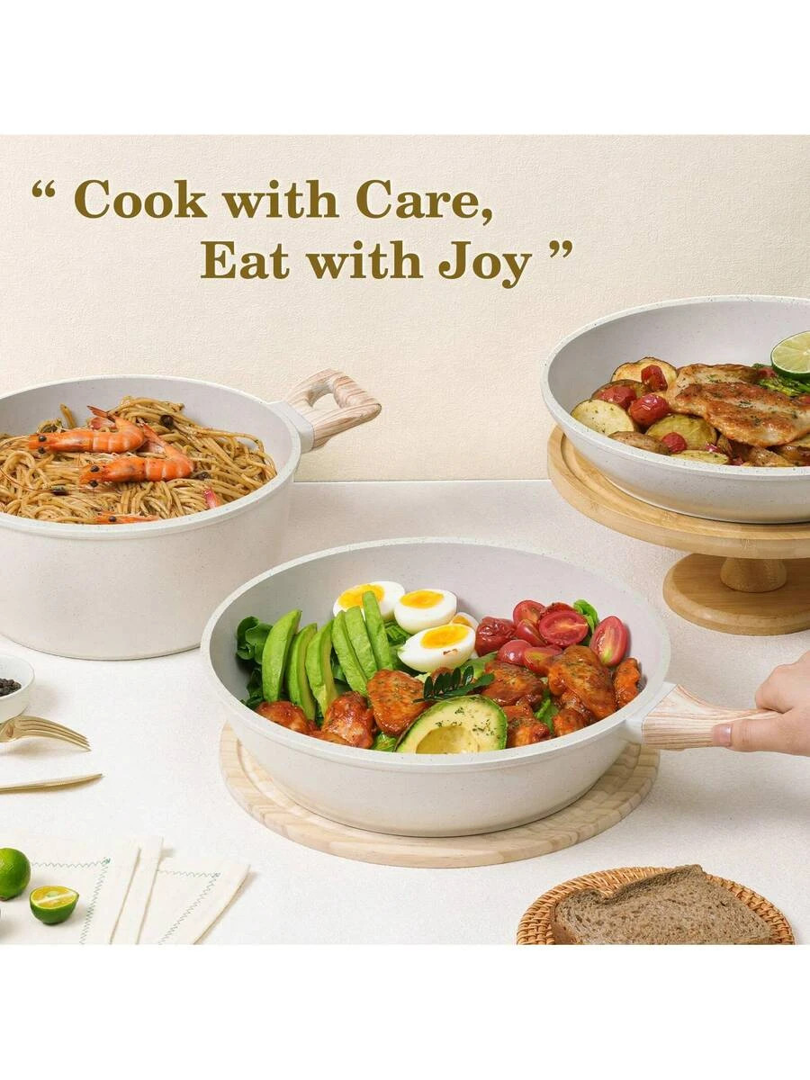 12Pc Non Stick Granite Induction Cookware Set Multiple Stovetops