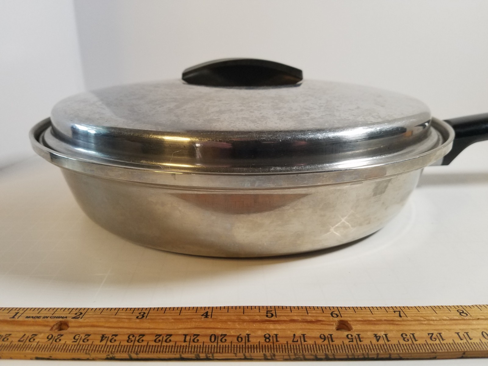 Vintage Ekco Criteria Stainless Steel 10-3/4″ Skillet # M7750 USA With LID