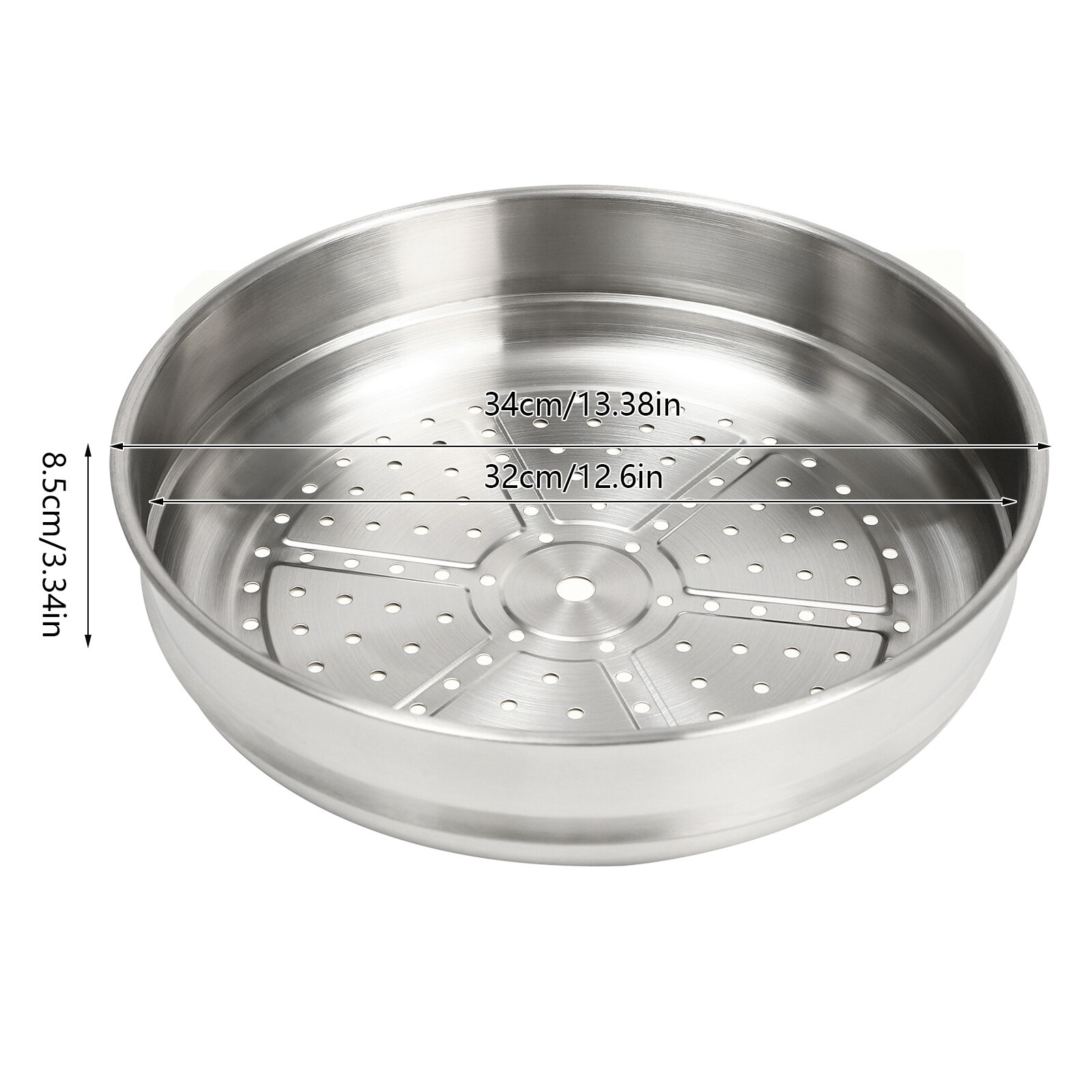 32cm Cooking Nonstick Honeycomb Wok Pan w/Lid & Stainless Steel Steamer Pot