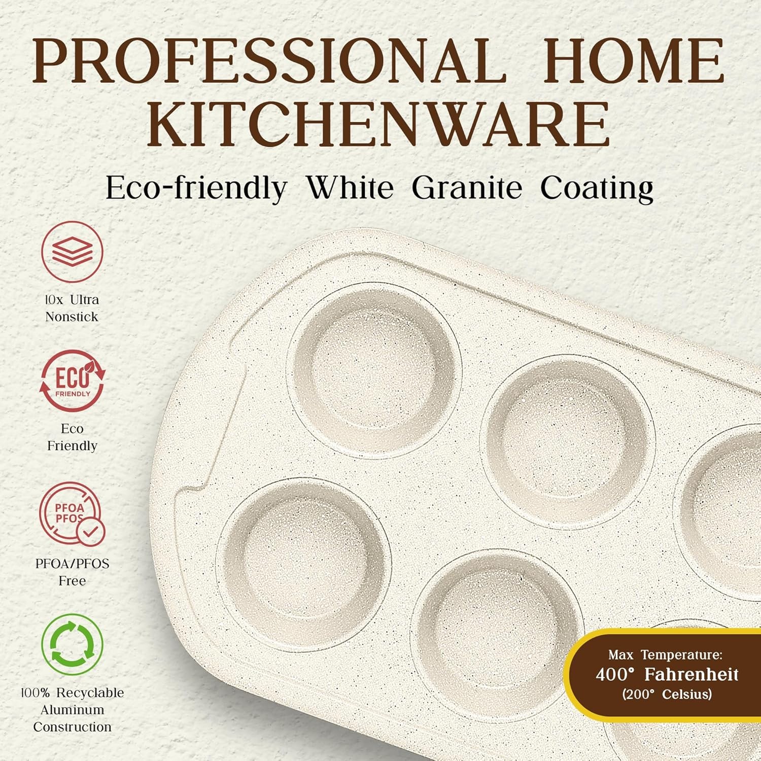 Bakken-Swiss 20-Piece Kitchen Cookware Set – Granite Non-Stick Eco-Friendly