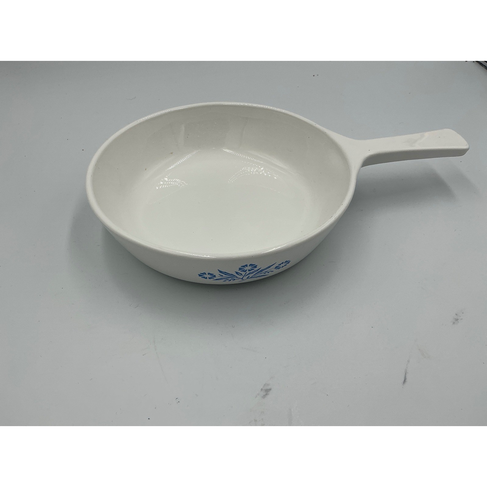 Vintage Corning Ware Blue Cornflower 6.5 Inch Skillet P-83-B White Pyroceram Pan
