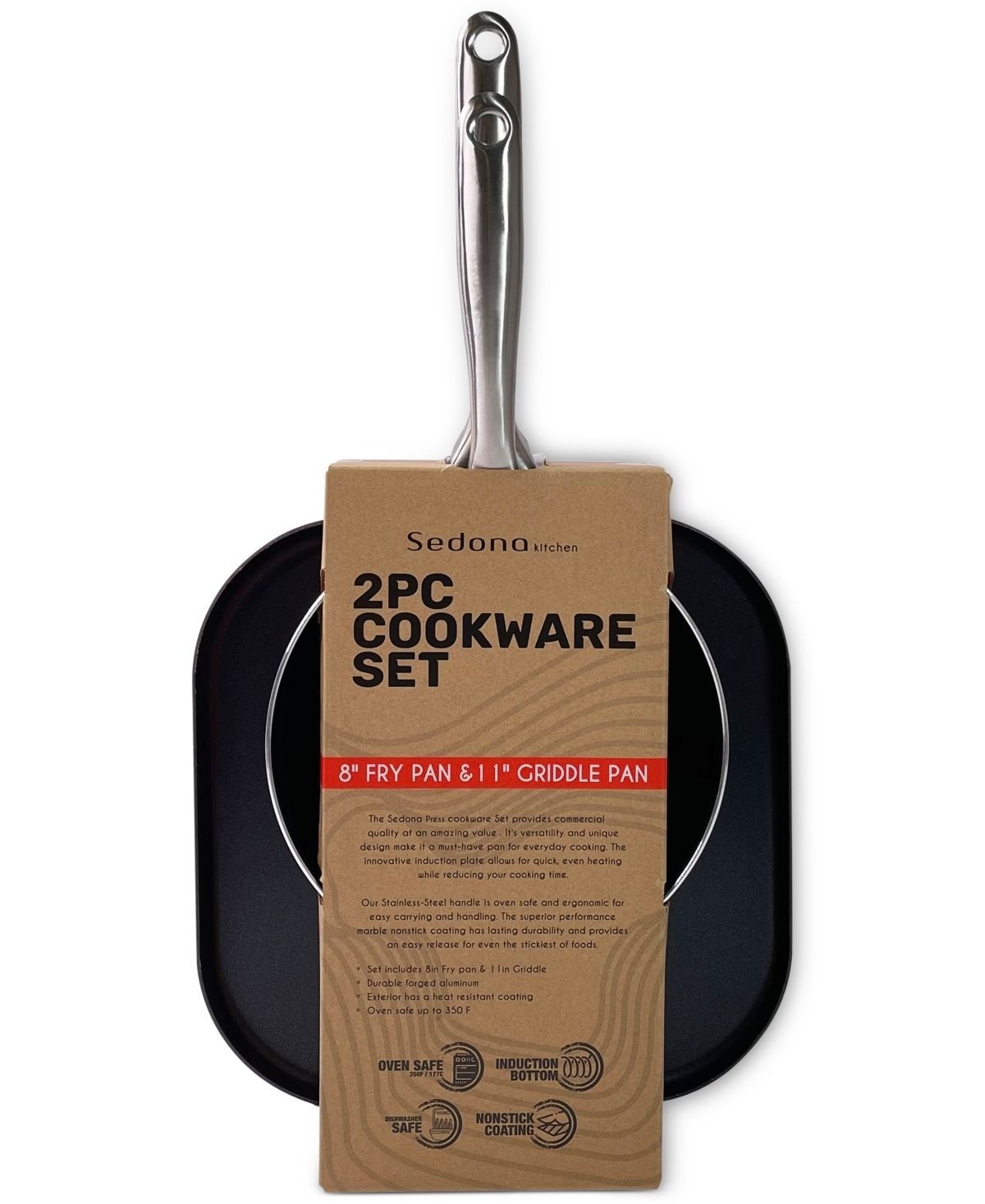 Sedona Forged 8″ Fry Pan and 11″ Griddle Pan 2 Pc Cookware Set Red Size OS NWT