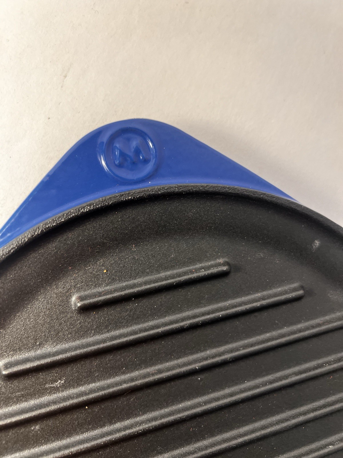 MARIO BATALI Enameled Cast Iron 11” Square Reversible Grill Blue