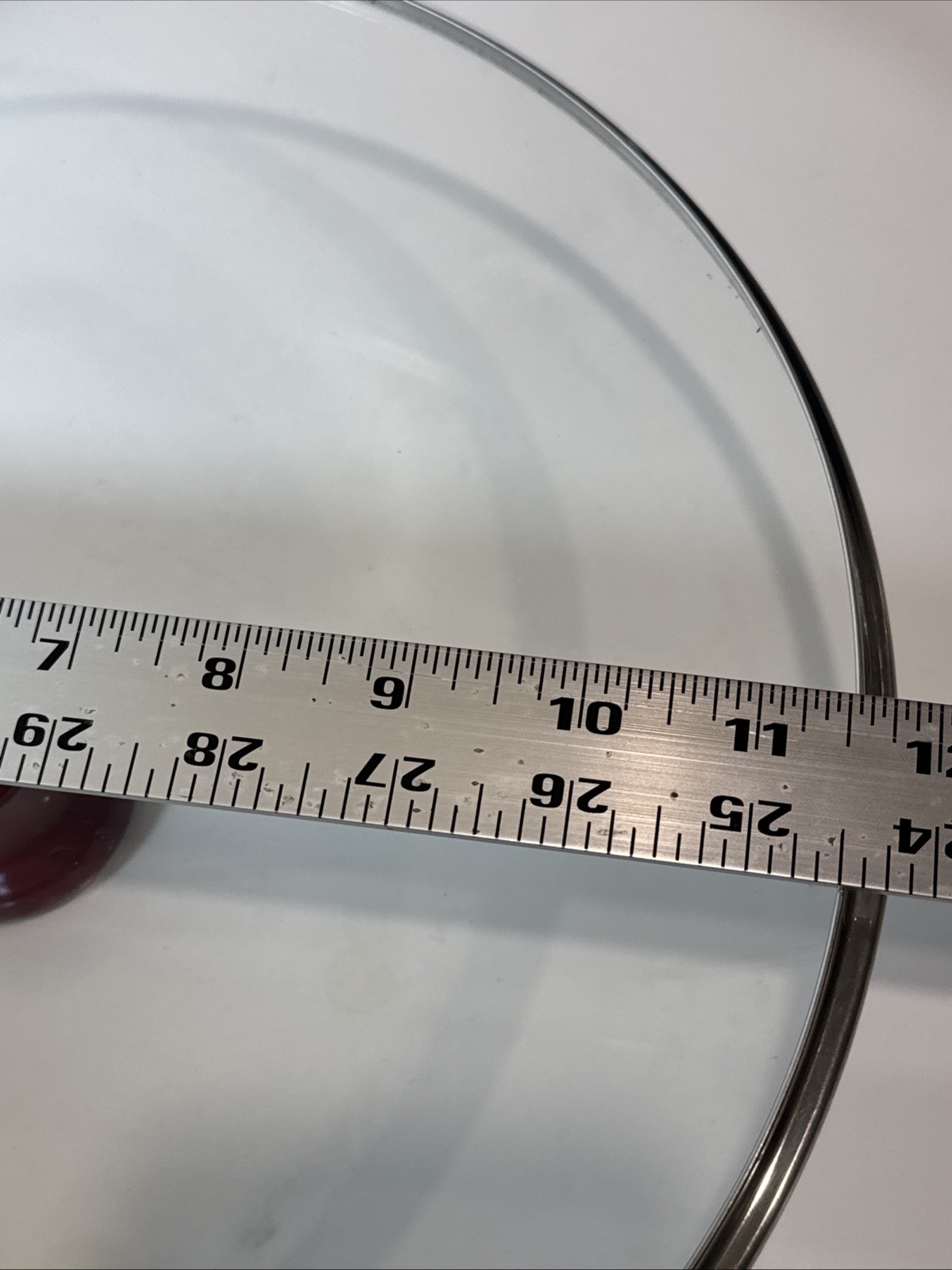 Replacement T-FAL Large Glass Lid Cover Top RED Handle Vent Hole 11.5 inch