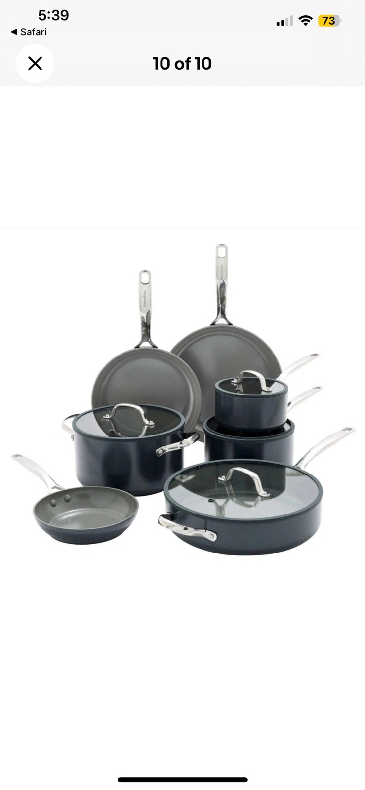 Green Pan Eras 11 Piece Cookware Set New Open Box Ceramic Nonstick