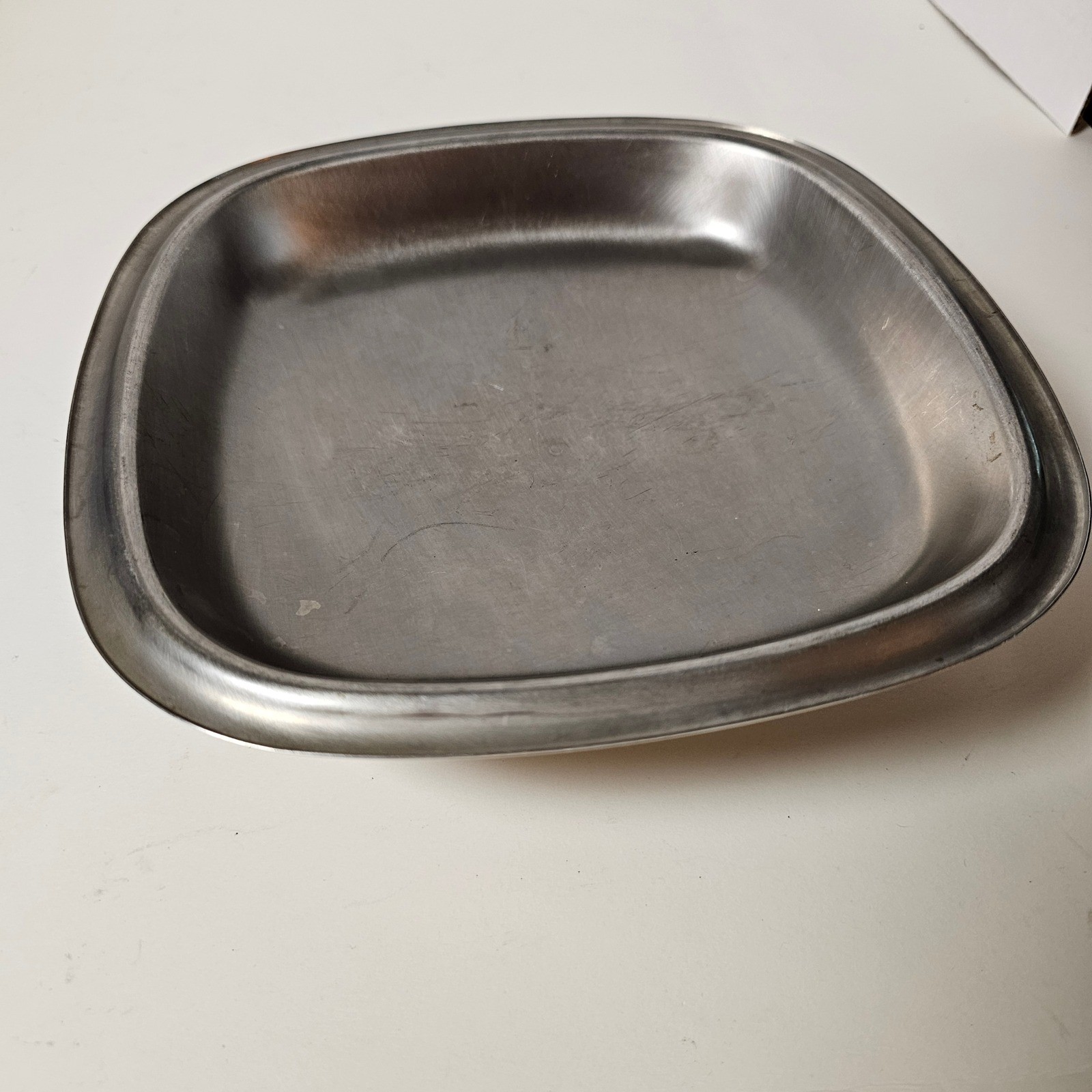 MCM Bridgeport Brass Co Square Skillet 9 Inch Stainless No 8500 with Lid Retro