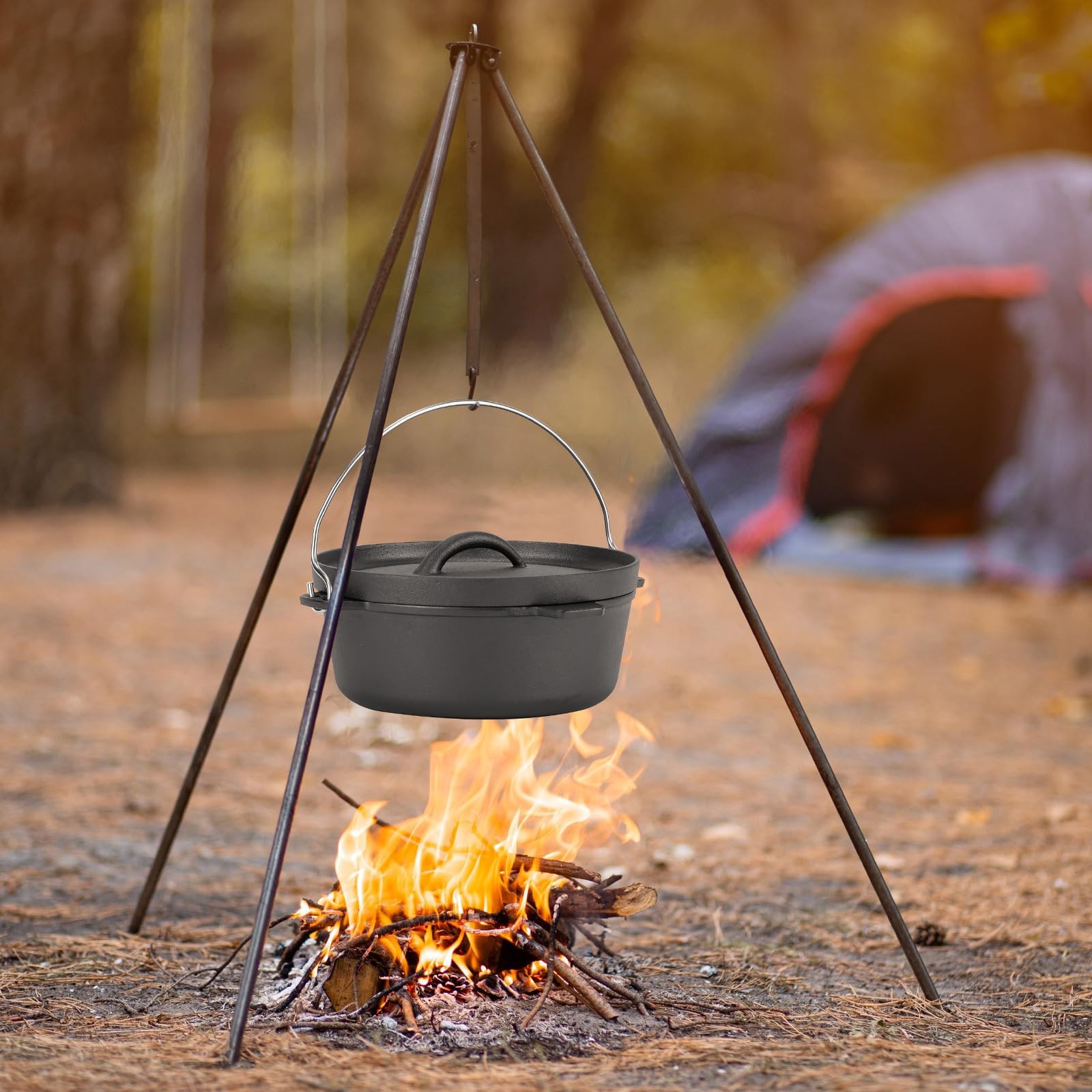Northriver Casting Cast Iron Dutch Oven Pot with Lid, for Small 1.5QT, Black