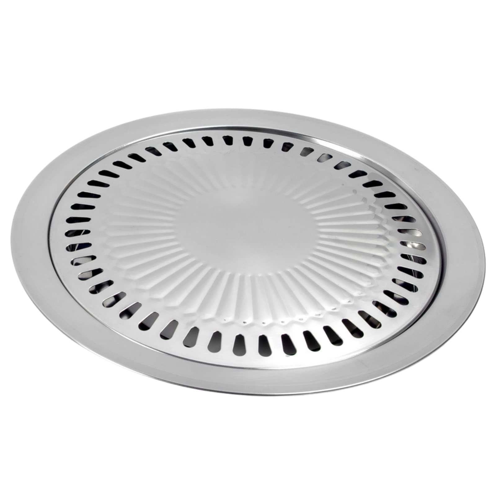 Korean BBQ Grill Pan Stainless Steel Non-Stick Round Smokeless Roasting