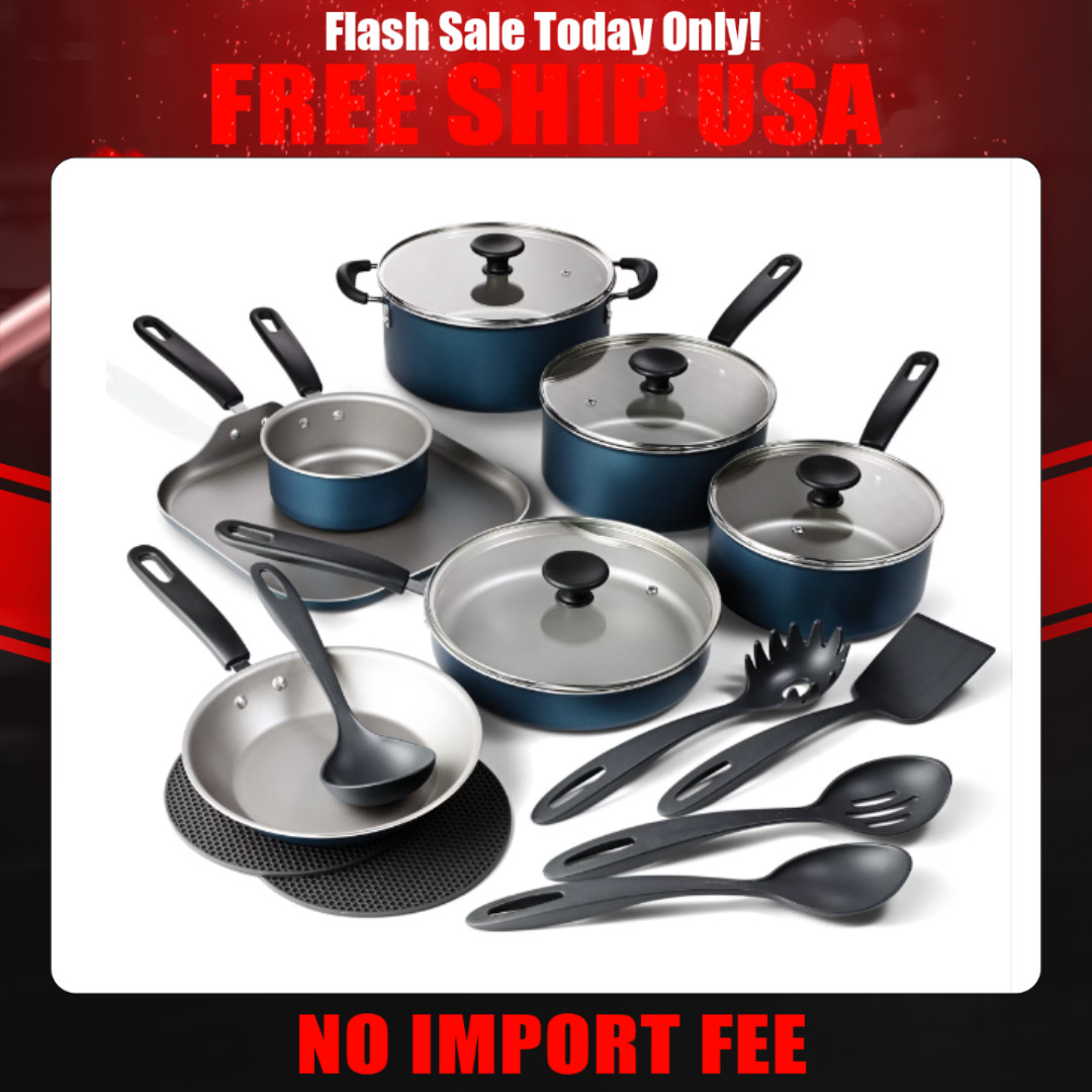 Tramontina Primaware 18-Pc Non-stick Cookware Set Blue – NO IMPORT FEE