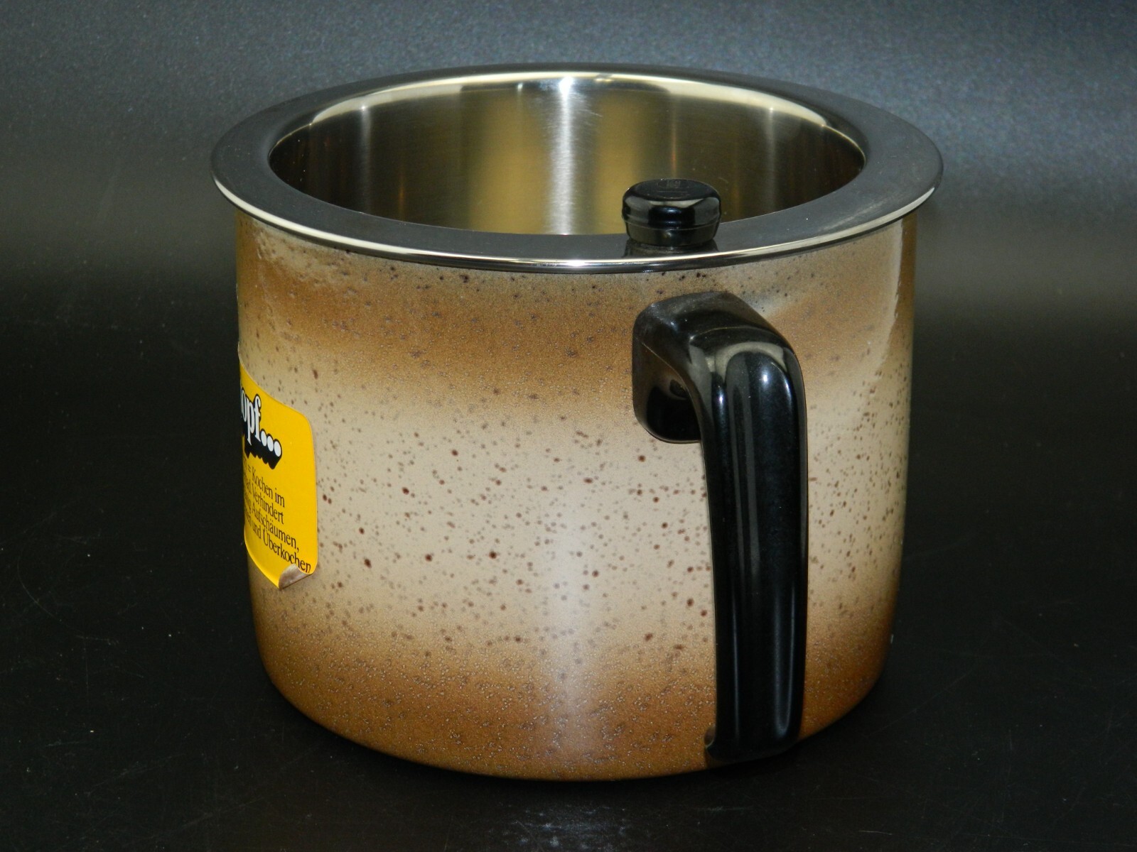 Water Bath Cooker Simmer Pot 1.5 Liters Stainless and Enamel. Vintage Brookstone