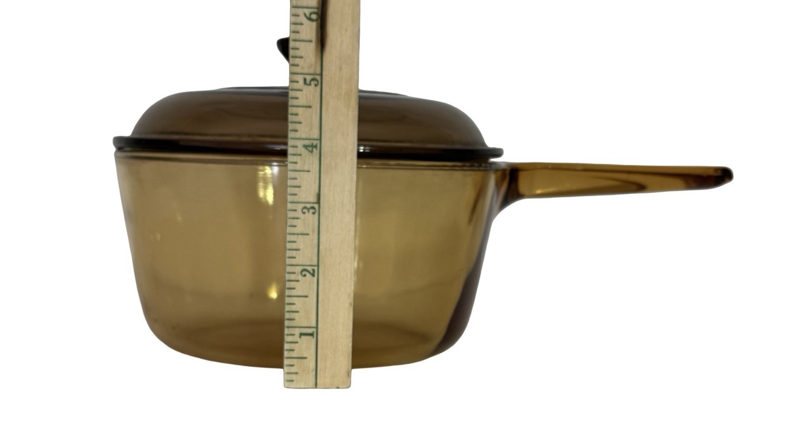 Vintage Corning Vision Ware Amber Glass Saucepan 1.5L w/ Pyrex Lid Cookware Pot