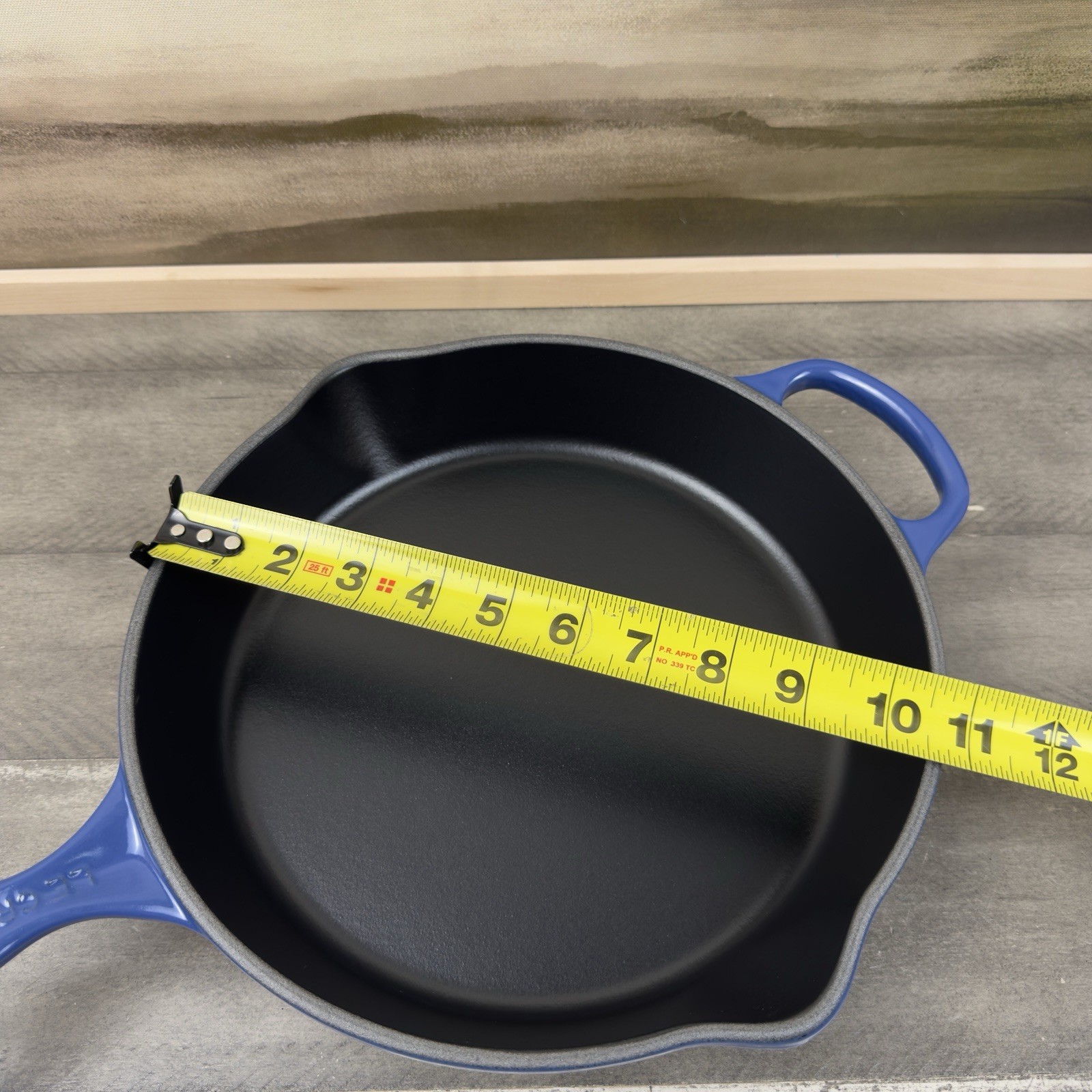 Le Creuset Signature Enameled Cast Iron Deep Skillet 10 1/4” Lapis Scuffed Read