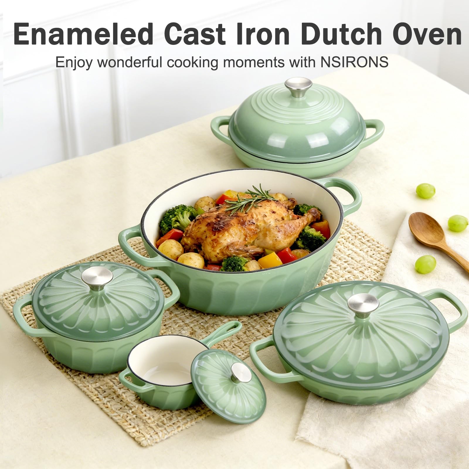 1 Quart Saucepan with Lid, Enameled Cast Iron, Oven Safe up to 500°F – Perfect