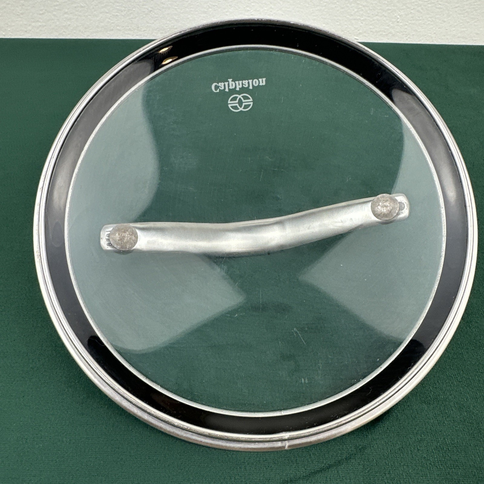 Calphalon Glass Lid pan 6 3/4″ Inside Replacement stainless Good Condition