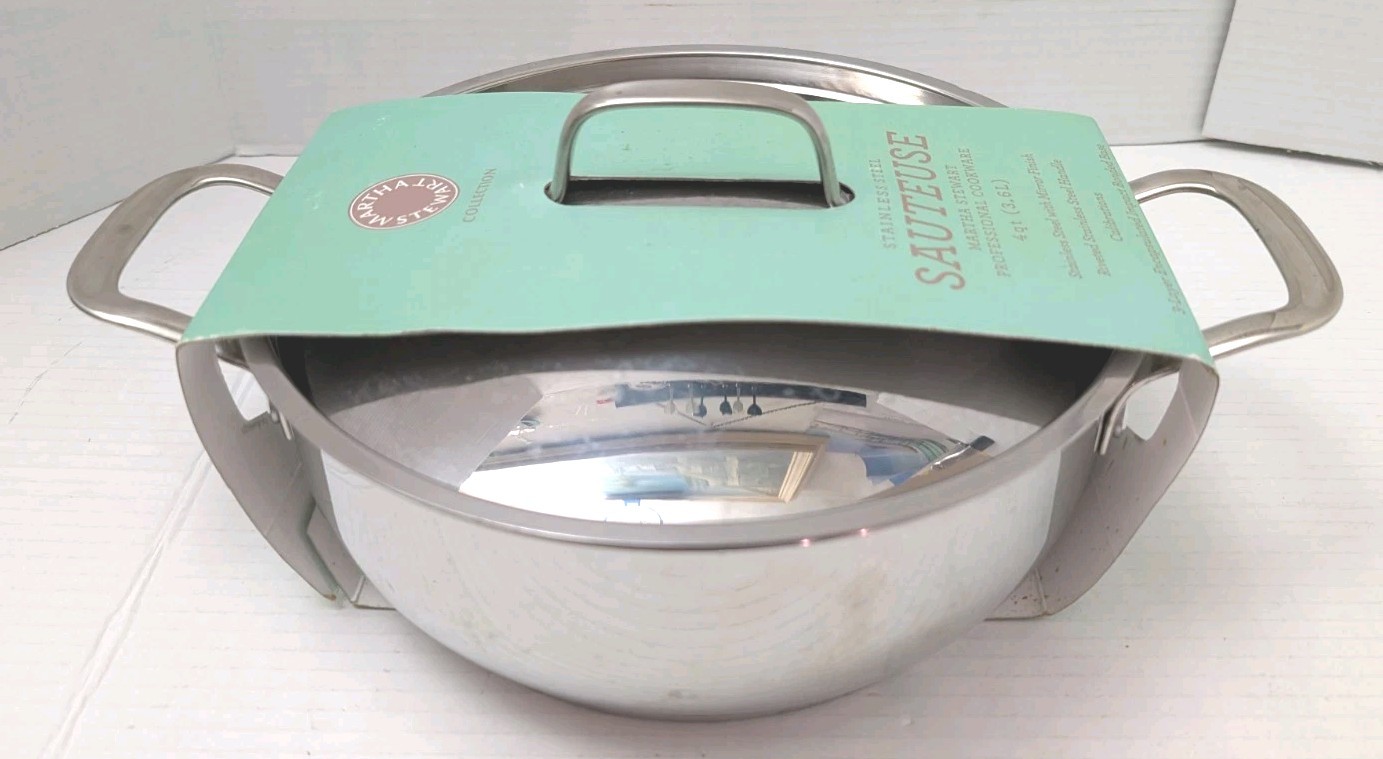 Martha Stewart 4-Qt Stainless Steel Sauteuse 3 Layer w/Lid