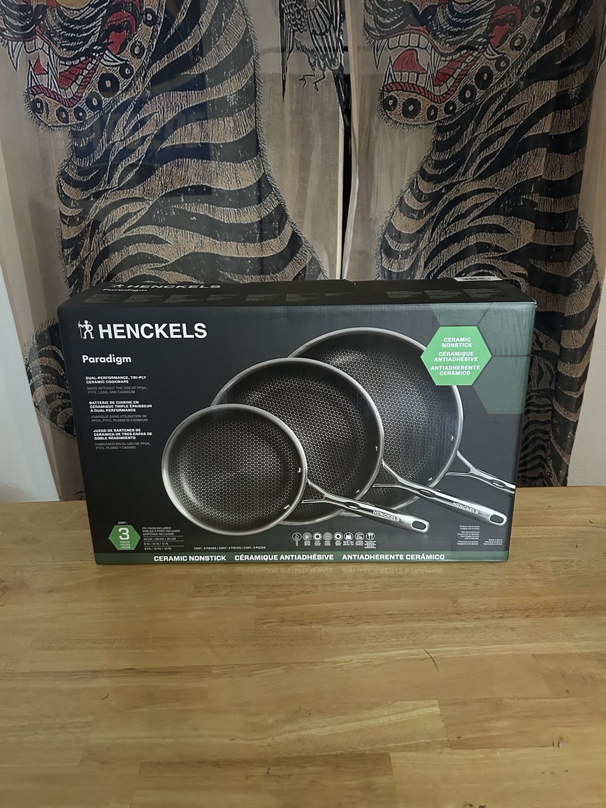 Henckels Paradigm Ceramic Nonstick Coating 3-piece Fry Pan Skillet Set Stainless