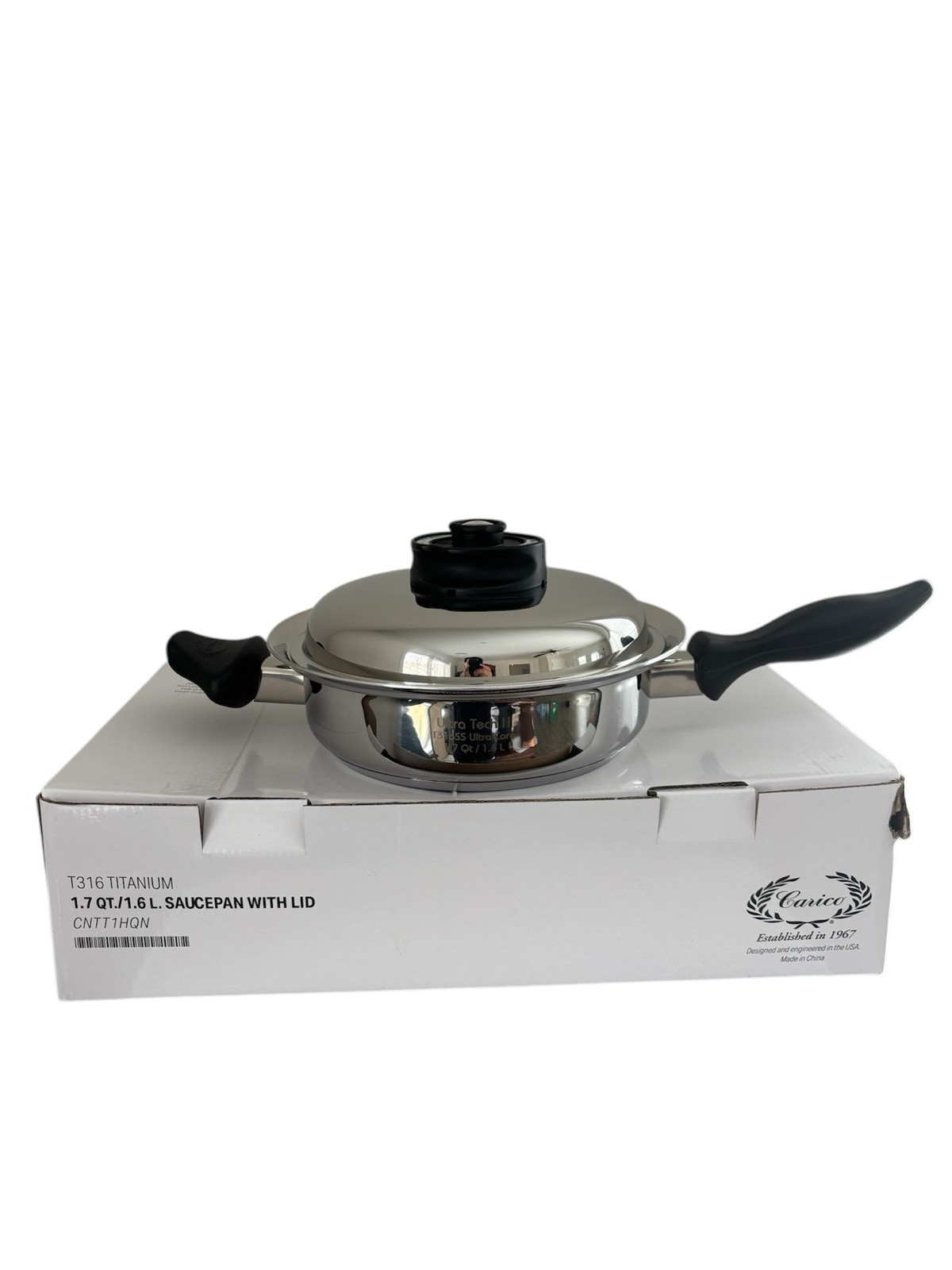Carico Ultra-Tech II Ultra Core Stainless Steel 1.7Qt Sauce Pot Vent Thermo Lid