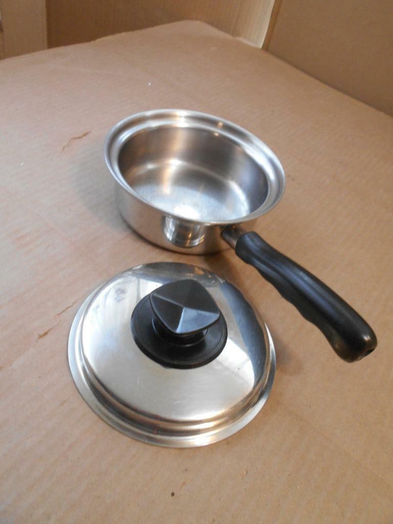 Stainless Steel Pan with Lid 6 3/4″ Across ~