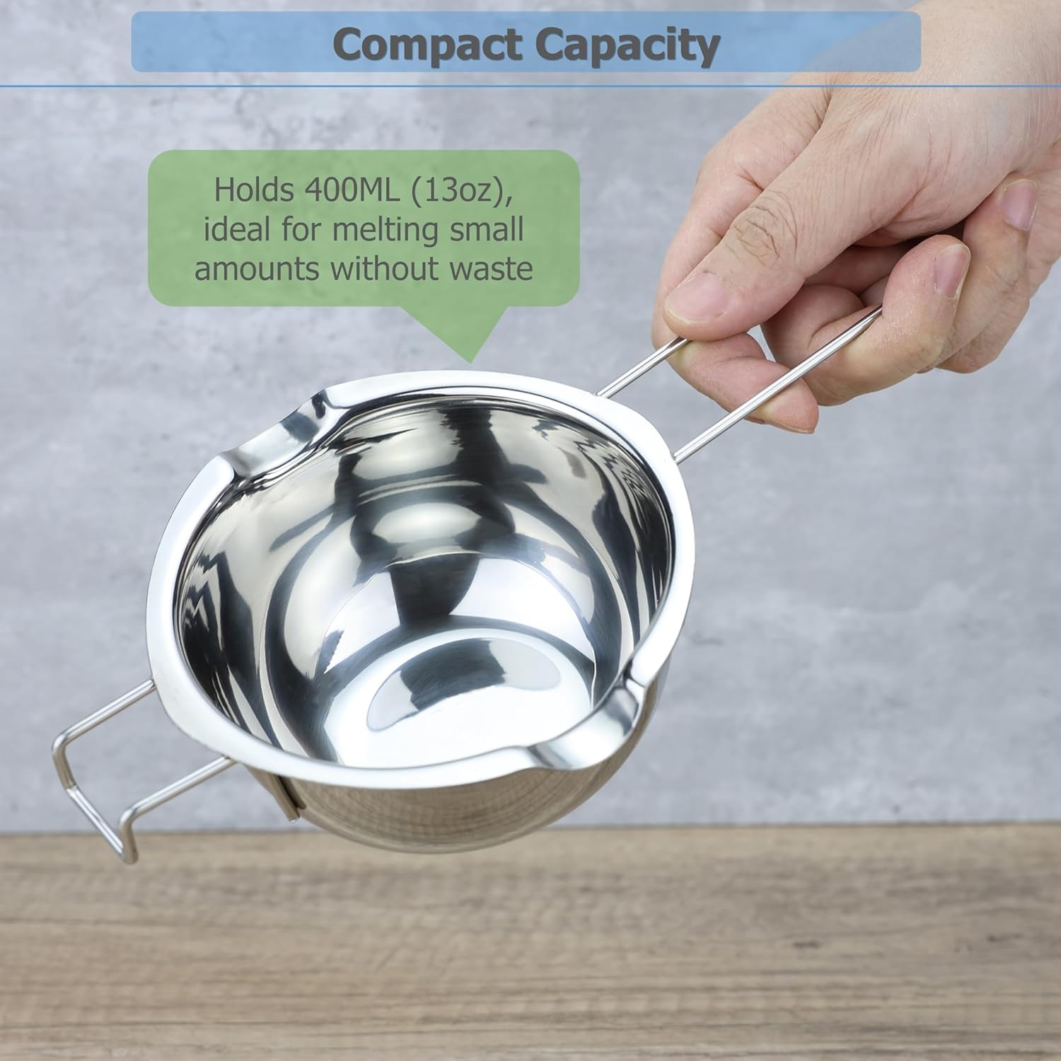 Stainless Steel Melting Bowl 400ML Double Boiler for Chocolate Candy Butter Wax