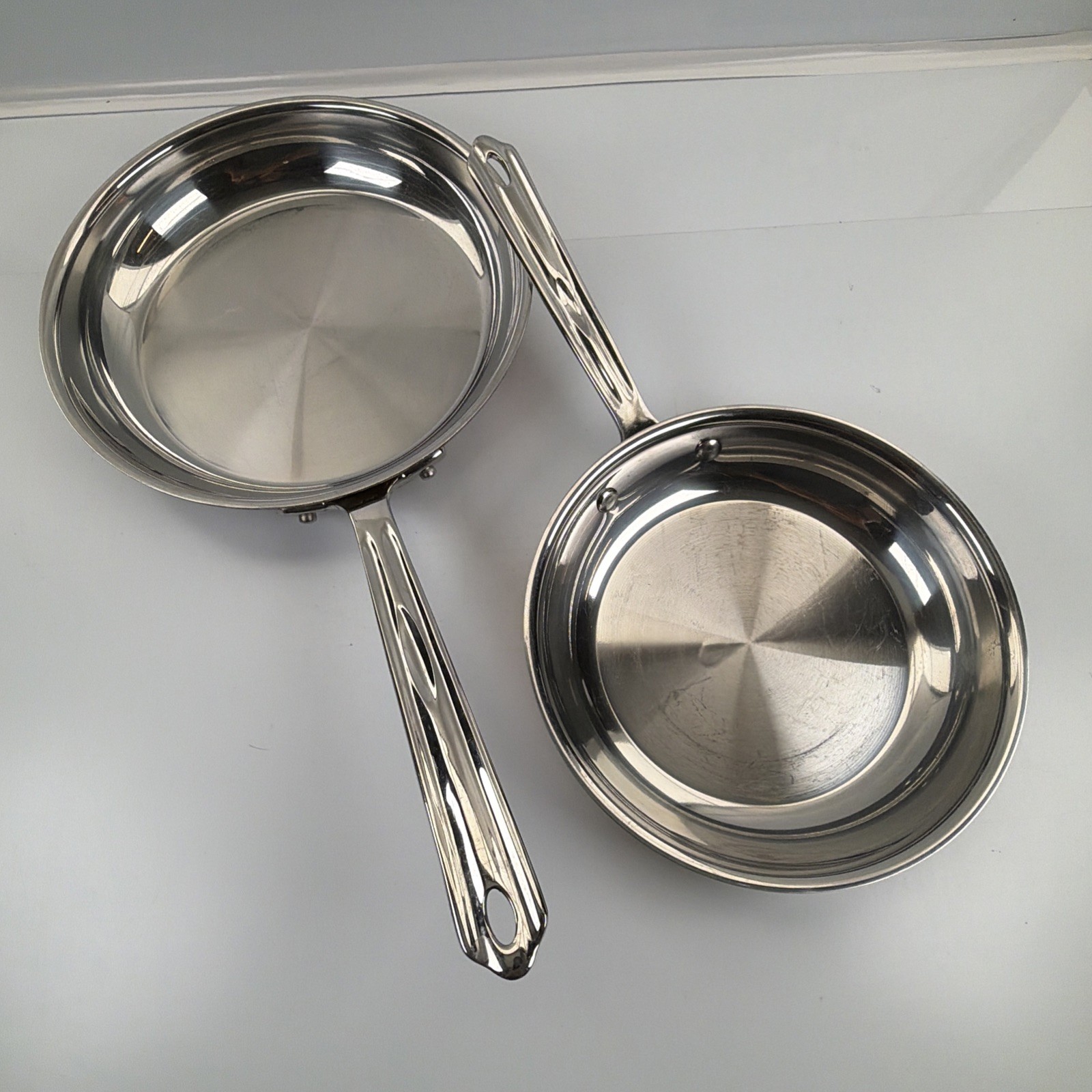 Cuisinart Heavy Copper Stainless 8” & 10″ Skillet Pan PCT22-20 PCT22-24 EUC