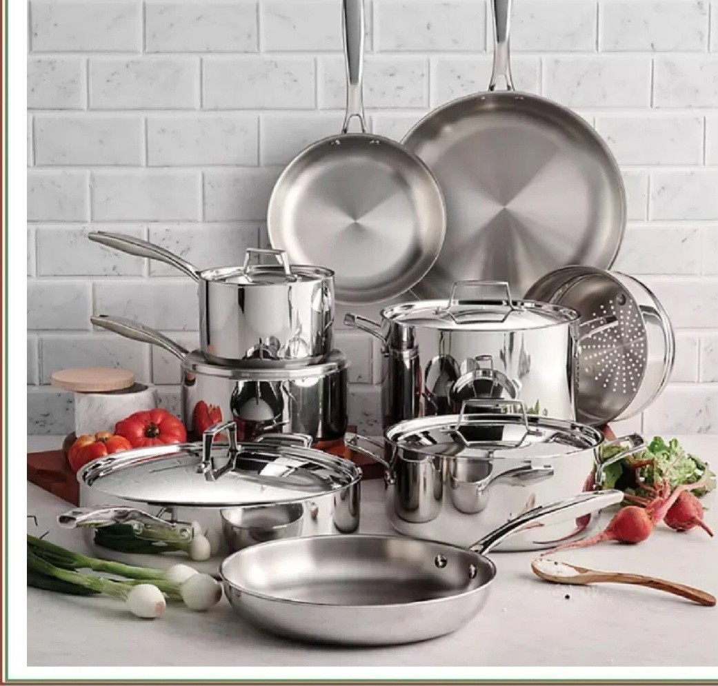 Tramontina Tri-Ply Clad 14 pc Cookware Set 18/10 Stainless Steel Induction Ready