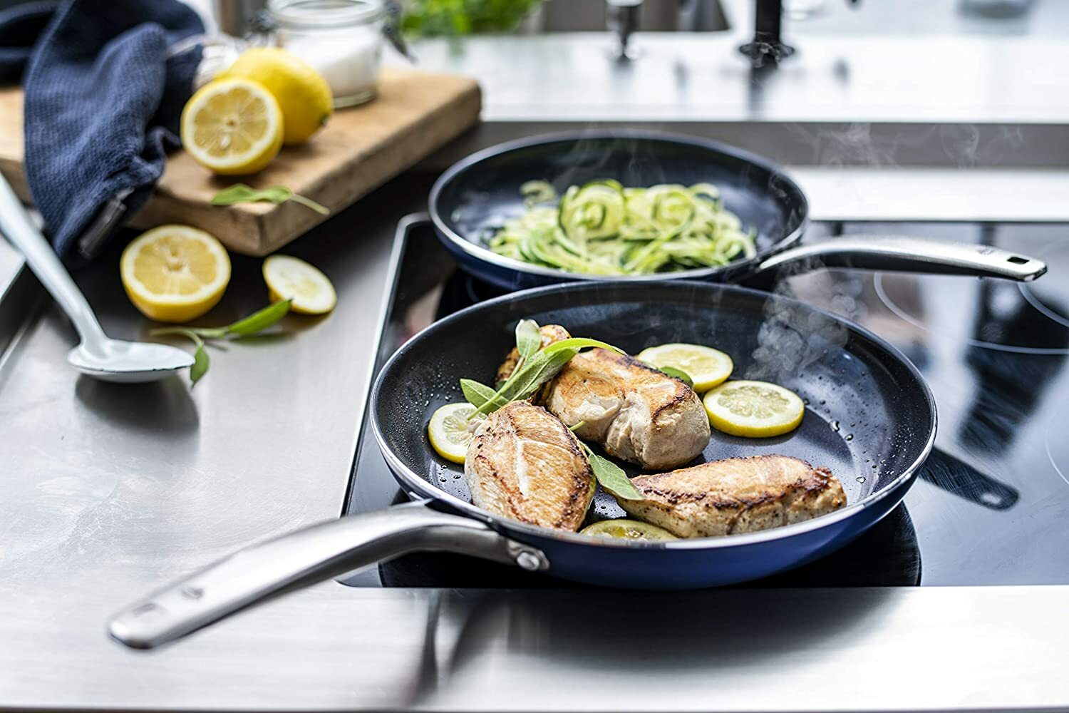 Blue Diamond Ceramic Nonstick Fry Pan 8″ 10″ 12″ Frypan Toxin free ceramic NEW