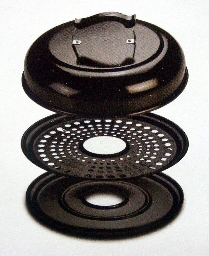 Combo Parrilla Circular Enlozada Grande 37 Cm + Brasero De Mesa enlozado