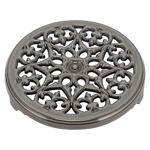 Staub Lilly Trivet Round 23cm Graphite Grey 1601018 (Enamelware Stylish Kitchen