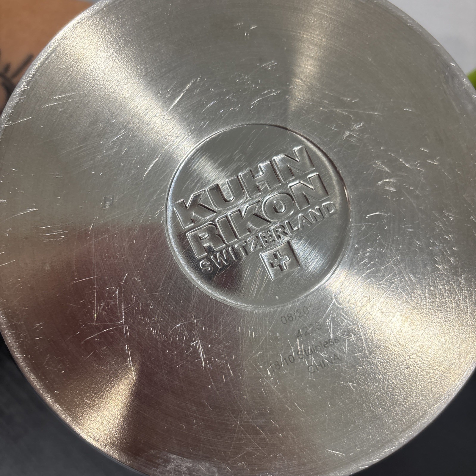 Kuhn Rikon Burner Pot 7 Cup 18/10 Stainless Straining Glass Lid green 2012